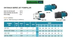 ATLANTİS BLU JM100 1HP 220V DÖKÜM GÖVDELİ JET POMPA (OKYANUS SERİ) - Detay Görsel