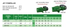 JCP 100 - 1.HP 220V DÖKÜM GÖVDELİ JET POMPA