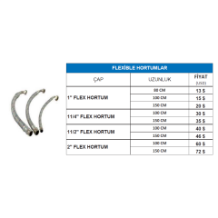 Flex Hortumlar – 1”ten 2” Çapa Kadar, 80 cm – 150 cm Uzunlukta - Detay Görsel