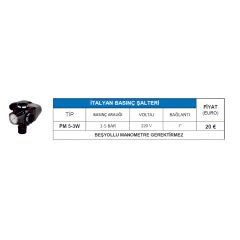 PM 5-3W Serisi – Manometresiz, Beşyollu Girişli Basınç Şalteri - Detay Görsel