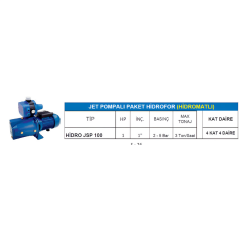 HİDRO JSP 100 – Jet Pompalı Hidromatlı Paket Hidrofor – 1 HP - Detay Görsel
