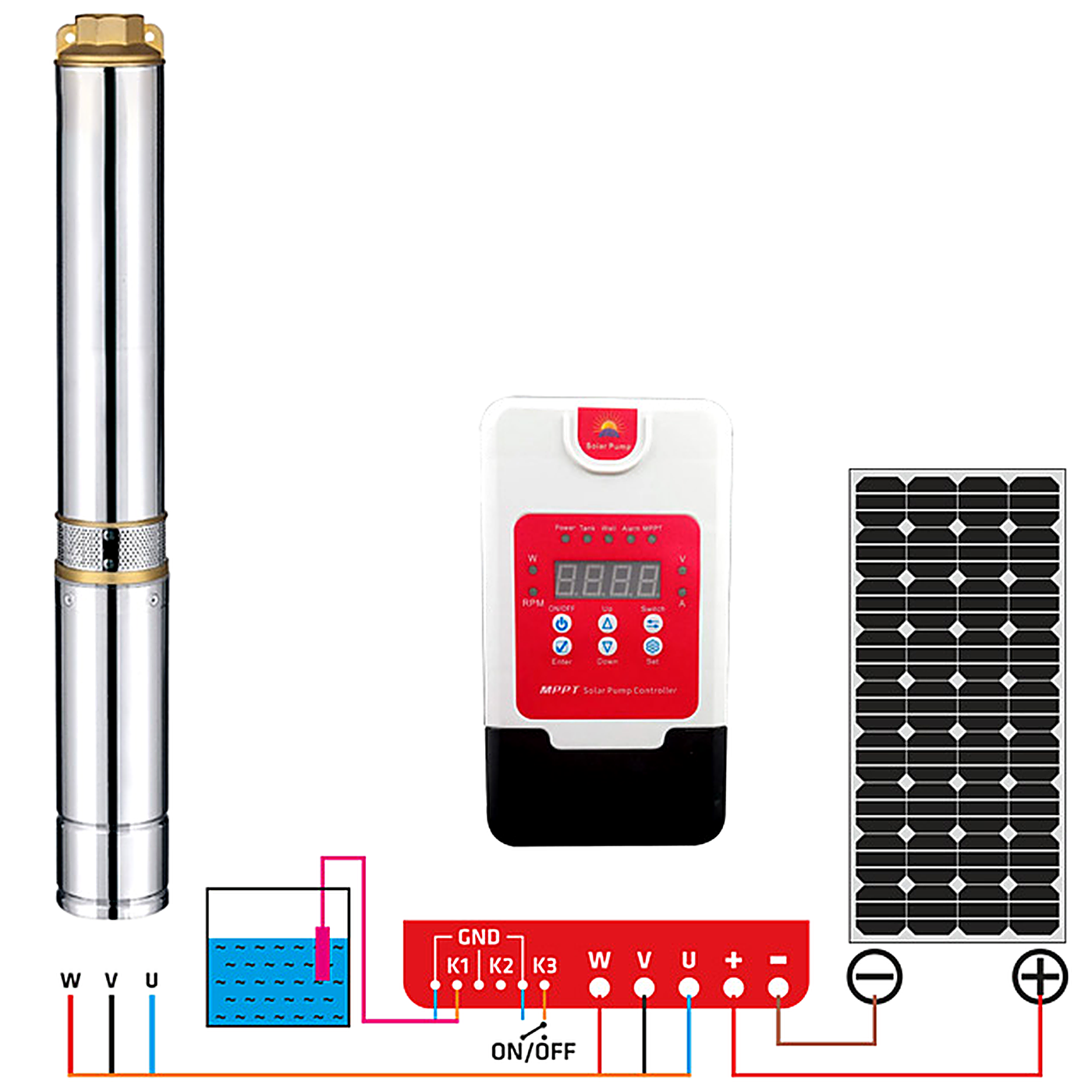 WATER SOUND 3” DC SOLAR FIRÇASIZ INVERTORLU DALGIÇ POMPALAR
