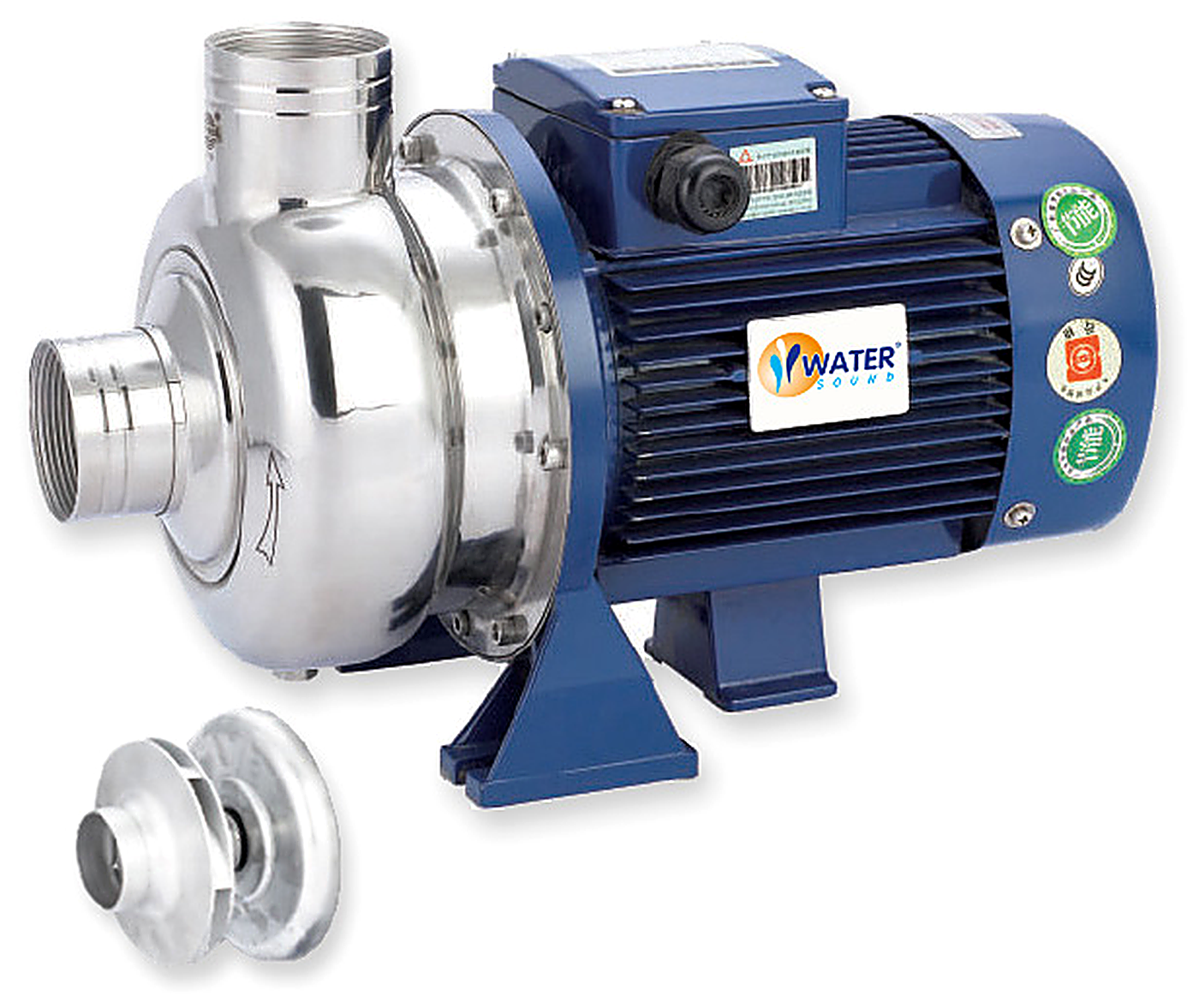 WATER SOUND 24 VOLT DC SS304 PASLANMAZ ÇELİK KAPALI FANLI SANTRİFÜJ POMPALAR