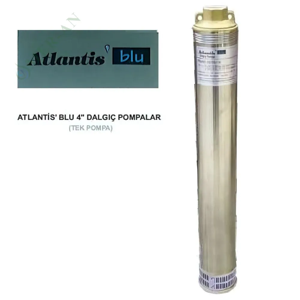 Atlantis Blu 4SR Serisi 4''  Tek Motorsuz Dalgıç Pompa - Pirinç Çıkışlı | 1.5 - 4 HP